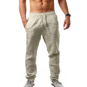 Cotton Linen Pants Male Summer Breathable Solid Color Linen Trousers