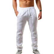 Cotton Linen Pants Male Summer Breathable Solid Color Linen Trousers