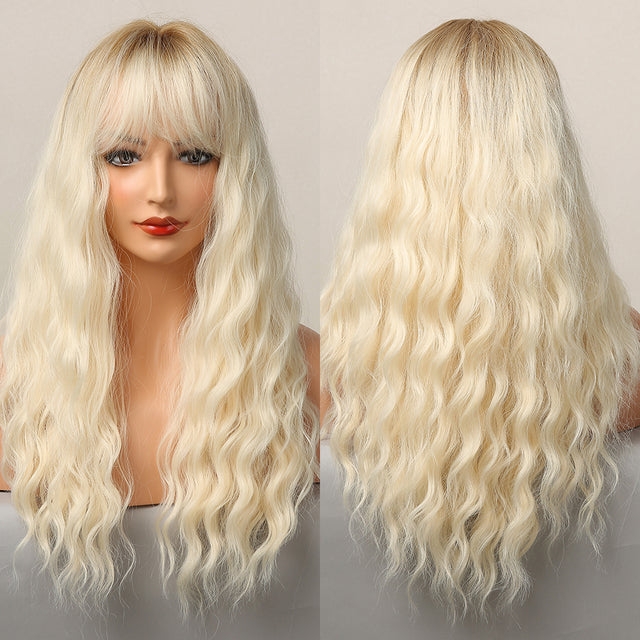 HENRY MARGU Long Natural Wavy Platinum Blonde Wigs