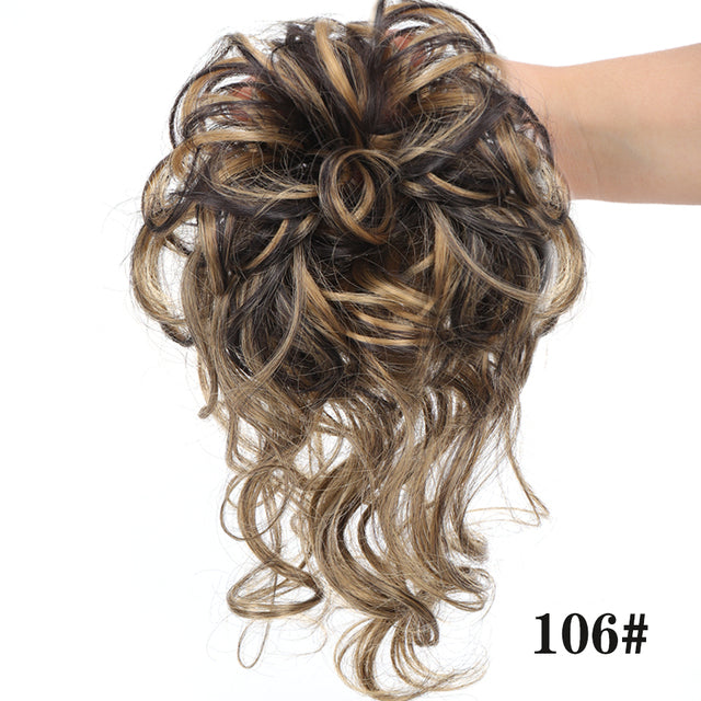 LUPU Synthetic Hair Bun Chignon Messy Curly Hair