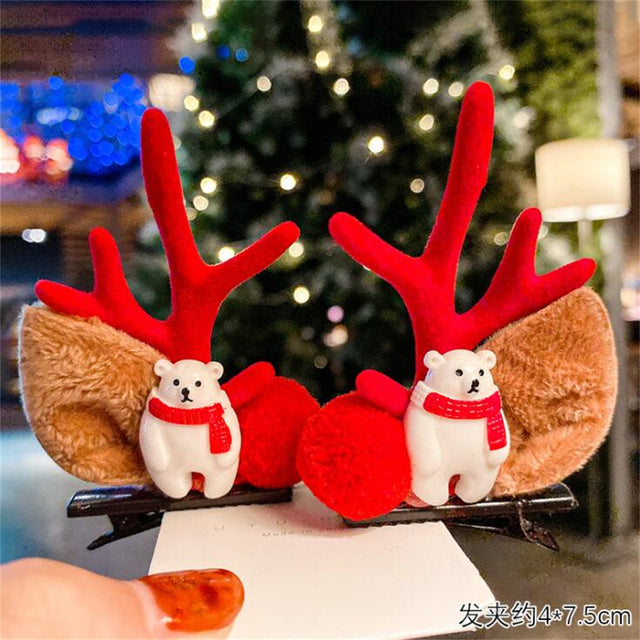 Christmas Cute Antler Hair Clips