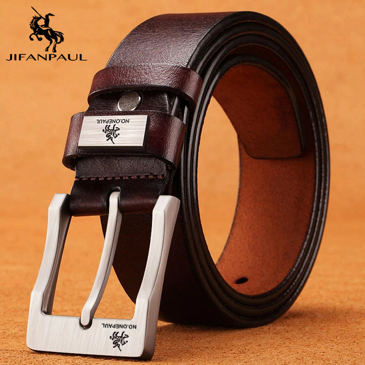 Genuine Leather For Men&#39;s High Quality Buckle Jeans Cowskin Casual Belts