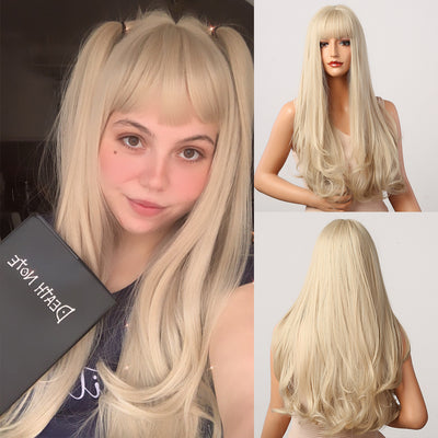 HENRY MARGU Long Natural Wavy Platinum Blonde Wigs