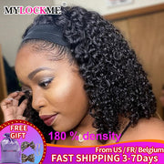 Headband Wig Human Hair Kinky Curly MYLOCKME Glueless Full Machine