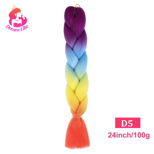 Dream Like 24 inch Ombre Color Synthetic Hair Braids Pre Stretched Wholesale