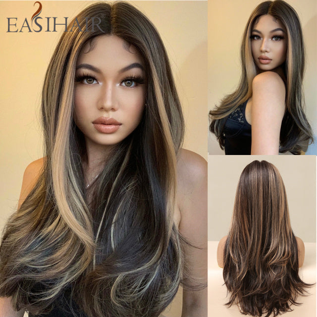 EASIHAIR Ombre Brown Light Blonde Platinum