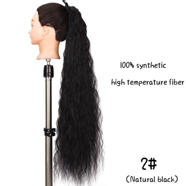 Synthetic Hair Fiber Heat-Resistant Straight Hair With Ponytail