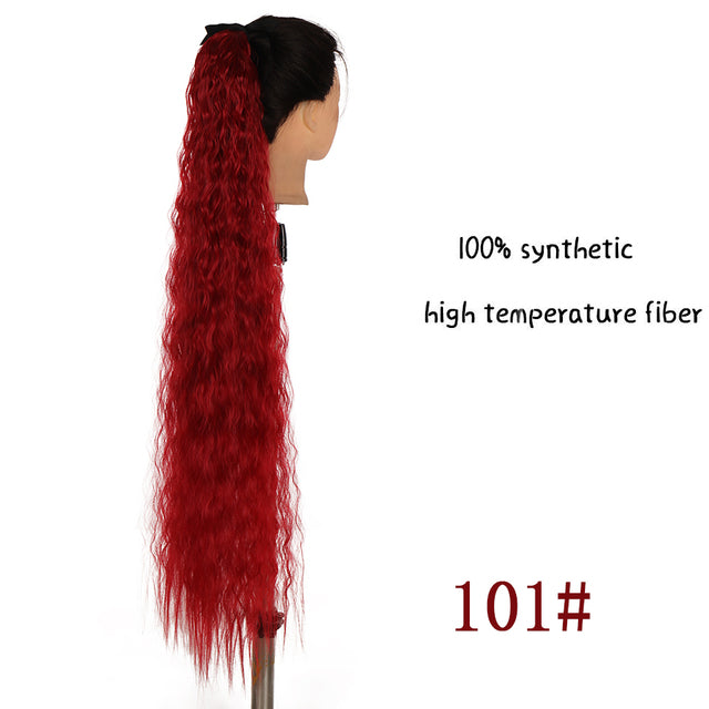 Synthetic Hair Fiber Heat-Resistant Straight Hair With Ponytail