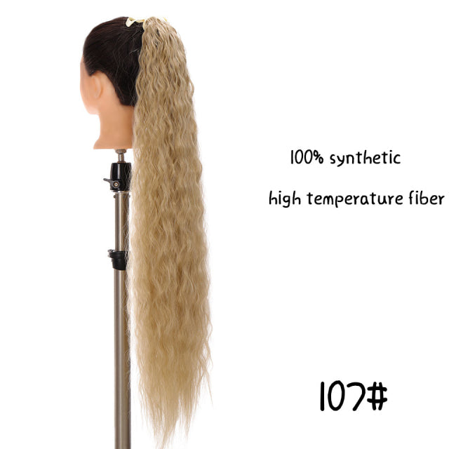 Synthetic Hair Fiber Heat-Resistant Straight Hair With Ponytail