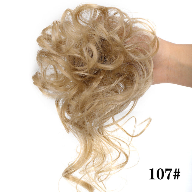 LUPU Synthetic Hair Bun Chignon Messy Curly Hair