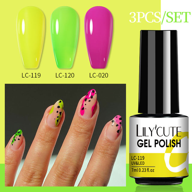 LILYCUTE 3 PCS Gel Polish Set Winter Color Glitter Sequins Matte Effect Gel Long Lasting Base Top Coat Nail Art Design Hybrid