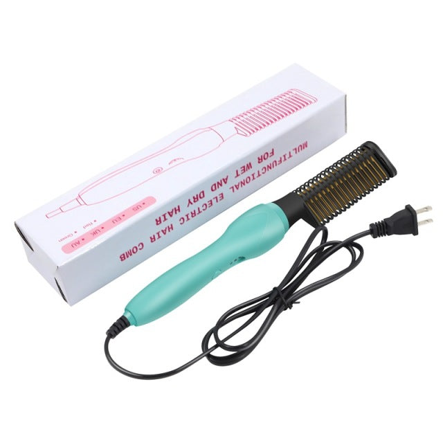 New 2 In 1 Hair Straightener Brush Professional Hot Comb