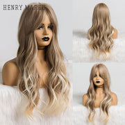 HENRY MARGU Long Natural Wavy Platinum Blonde Wigs