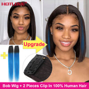 Short Bob Wig Bone Straight Human Hair Wigs