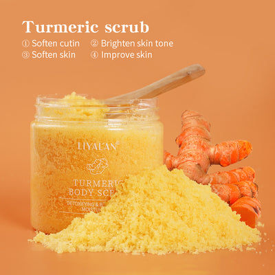 Turmeric Face Body Scrub Soften Cutin Brightening Moisturizing Salt