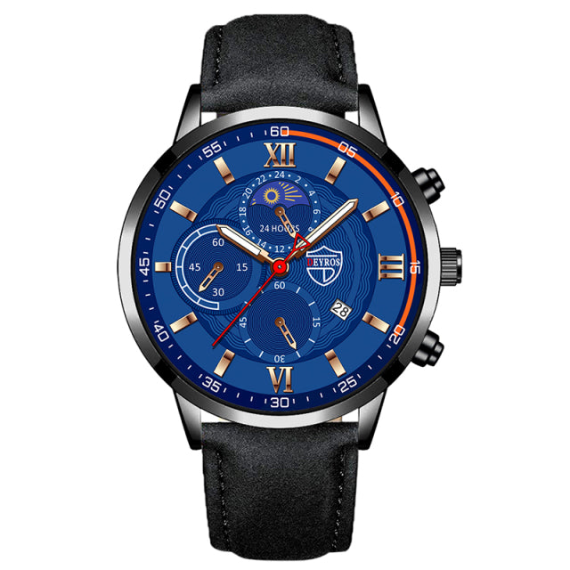 Men Sport Watch Stainless Steel Quartz Wristwatch