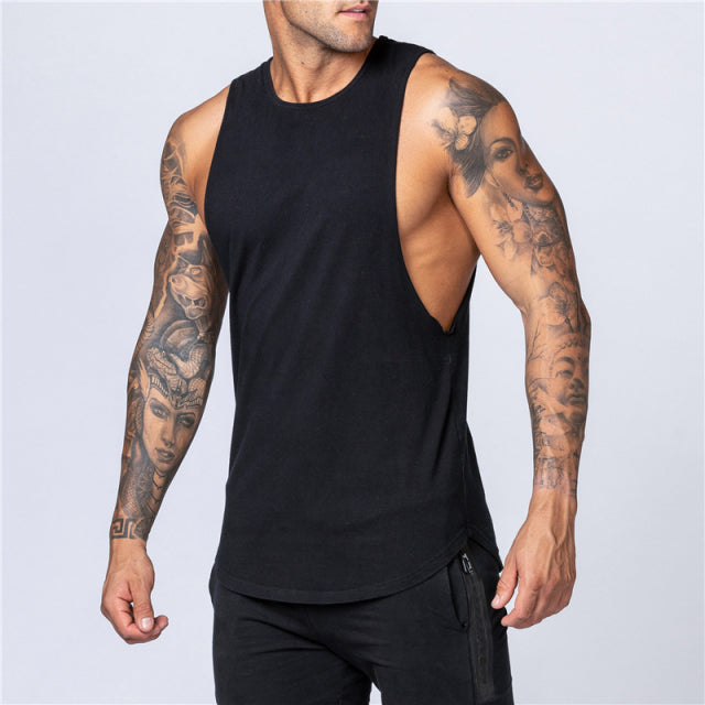 Cotton Workout Gym Tank Top Mens Muscle Sleeveless Sportswear Shirt