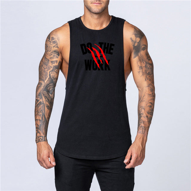 Cotton Workout Gym Tank Top Mens Muscle Sleeveless Sportswear Shirt