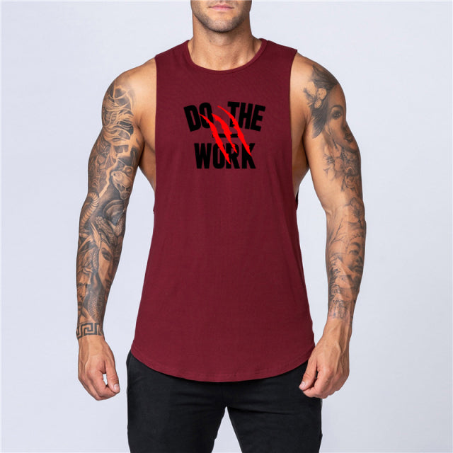 Cotton Workout Gym Tank Top Mens Muscle Sleeveless Sportswear Shirt