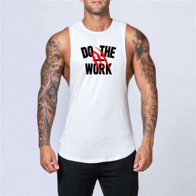 Cotton Workout Gym Tank Top Mens Muscle Sleeveless Sportswear Shirt