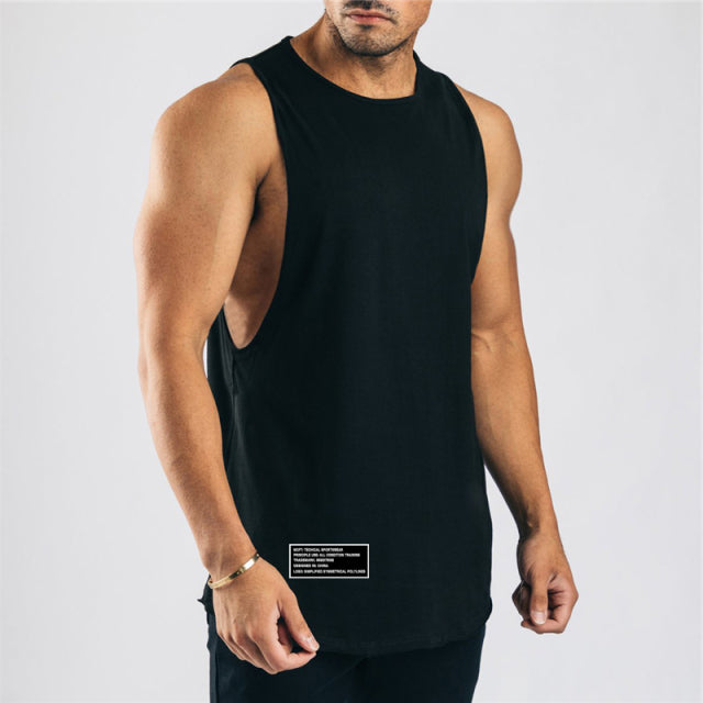 Cotton Workout Gym Tank Top Mens Muscle Sleeveless Sportswear Shirt