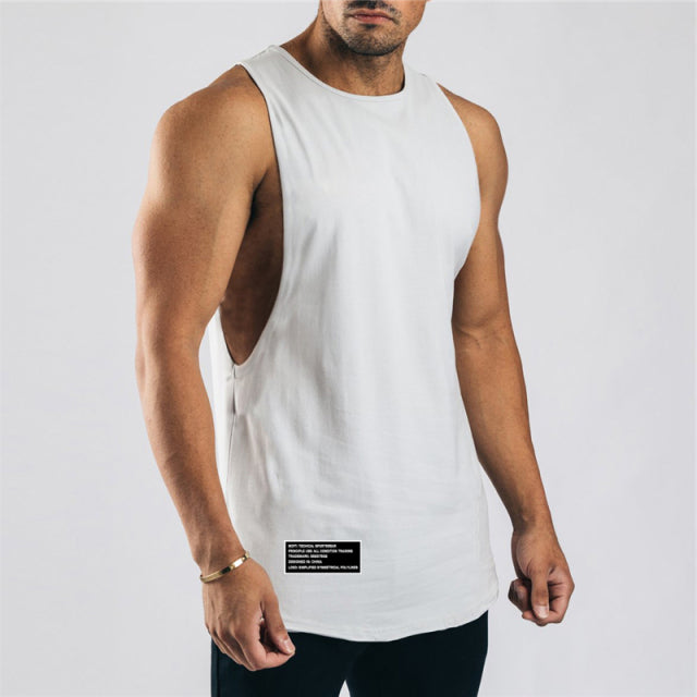 Cotton Workout Gym Tank Top Mens Muscle Sleeveless Sportswear Shirt