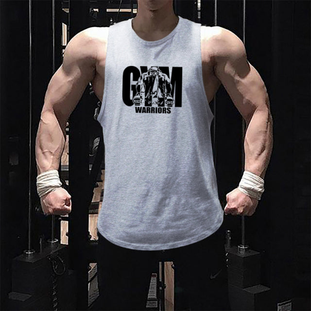 Cotton Workout Gym Tank Top Mens Muscle Sleeveless Sportswear Shirt