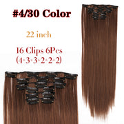 Leeons Synthetic Hair 16 clips Long Straight Synthetic Hair