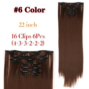 Leeons Synthetic Hair 16 clips Long Straight Synthetic Hair