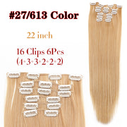 Leeons Synthetic Hair 16 clips Long Straight Synthetic Hair