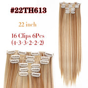 Leeons Synthetic Hair 16 clips Long Straight Synthetic Hair