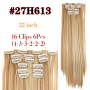 Leeons Synthetic Hair 16 clips Long Straight Synthetic Hair