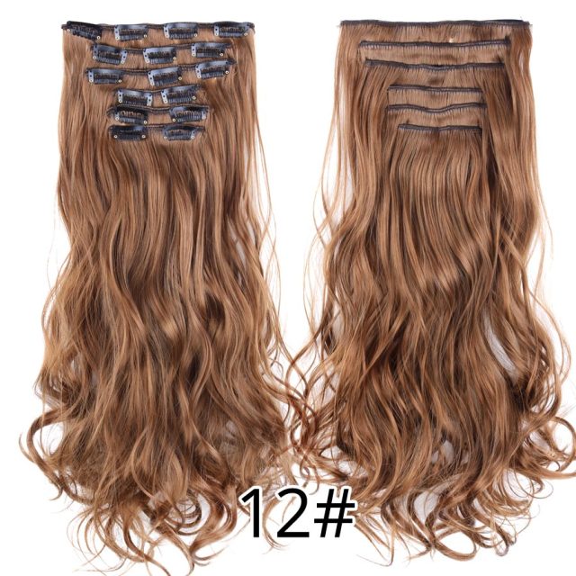 Leeons Synthetic Hair 16 clips Long Straight Synthetic Hair