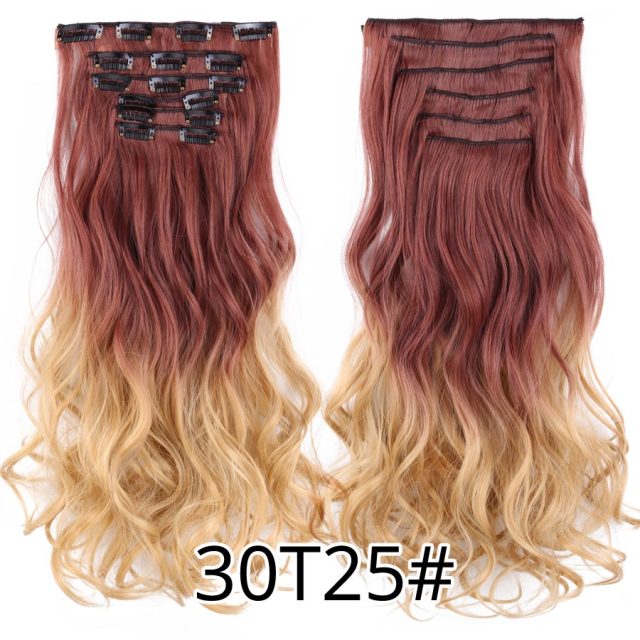 Leeons Synthetic Hair 16 clips Long Straight Synthetic Hair