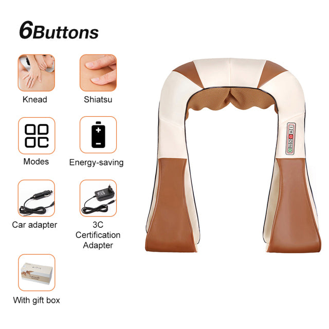 U Shape Electrical Shiatsu Back Neck Shoulder Body Massager