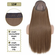 Synthetic No Clip Halo Hidden Hair Extension Ombre