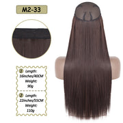 Synthetic No Clip Halo Hidden Hair Extension Ombre