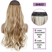 Synthetic No Clip Halo Hidden Hair Extension Ombre