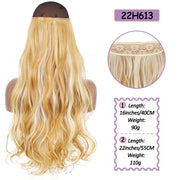 Synthetic No Clip Halo Hidden Hair Extension Ombre