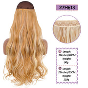 Synthetic No Clip Halo Hidden Hair Extension Ombre