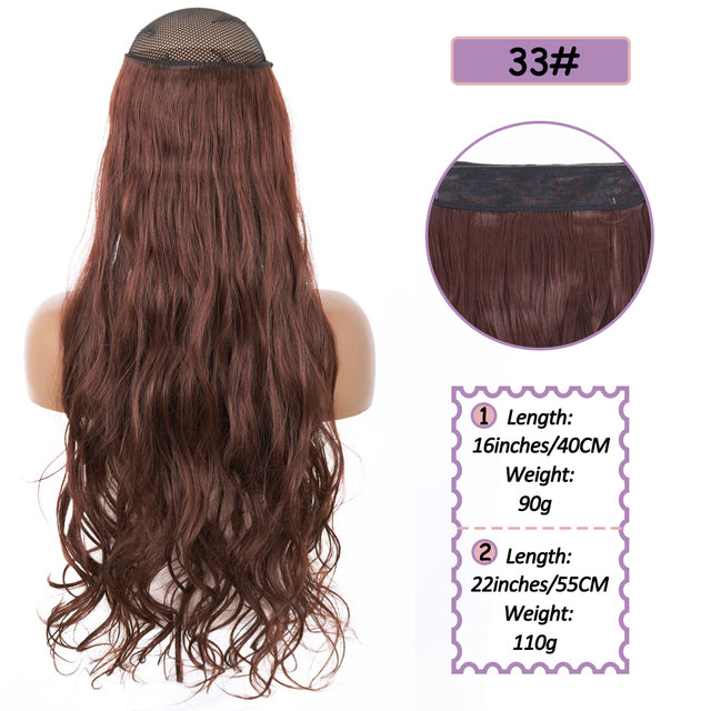 Synthetic No Clip Halo Hidden Hair Extension Ombre