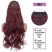 Synthetic No Clip Halo Hidden Hair Extension Ombre