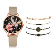 Watch Set Women 5pcs Woman Quartz Wristwatch