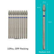 HYTOOS 10pcs/Set Nail Drill Bits Diamond Cutters