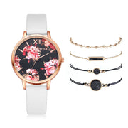 Watch Set Women 5pcs Woman Quartz Wristwatch