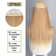 Synthetic No Clip Halo Hidden Hair Extension Ombre