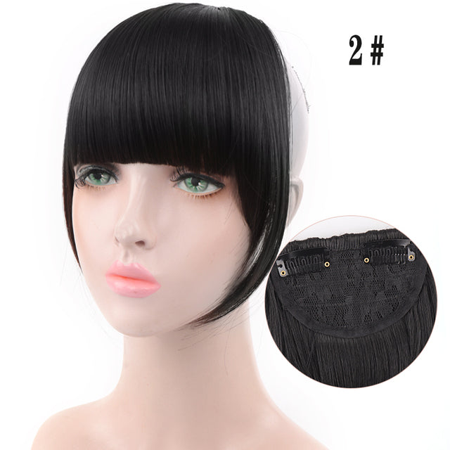 LUPU Synthetic Hair, Women&#39;s Bangs, Short Hair Clips, Natural Black, Solid Color