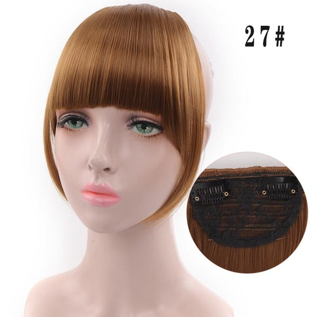 LUPU Synthetic Hair, Women&#39;s Bangs, Short Hair Clips, Natural Black, Solid Color