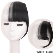 LUPU Synthetic Hair, Women&#39;s Bangs, Short Hair Clips, Natural Black, Solid Color