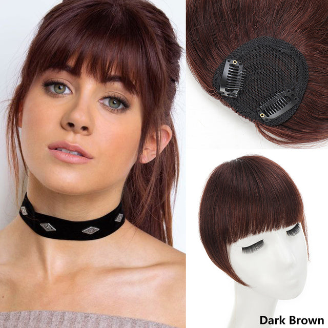 LUPU Synthetic Hair, Women&#39;s Bangs, Short Hair Clips, Natural Black, Solid Color